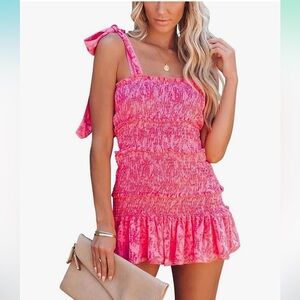 Ruffle Smocked Mini Dress